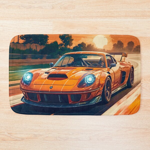 Item preview, Orange Sports Car on Track designed and sold by Ink Art Design.