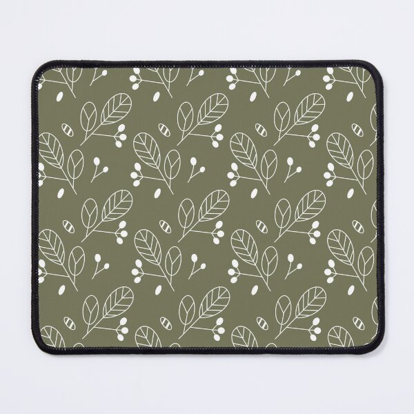 Item preview, Simple floral doodle pattern on a olive background designed and sold by pfc-art.