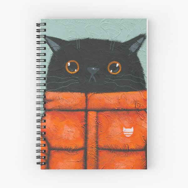 Item preview, Black Cat Orange Puffer designed and sold by KilkennyCat Art.