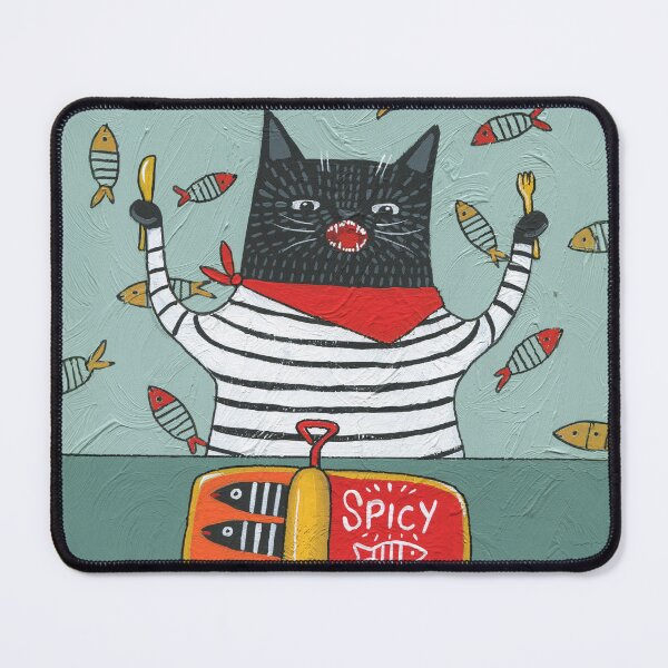 Item preview, Cat and Spicy Sardines designed and sold by KilkennyCat Art.