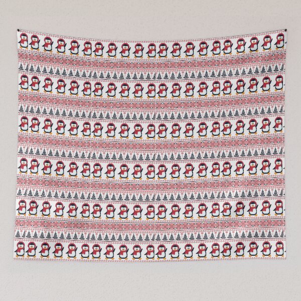 Item preview, Christmas Trees & Penguins Ugly Sweater designed and sold by AmyJoDesigns.