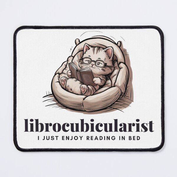 Item preview, Librocubicularist. A cute cat reading in bed designed and sold by MySciPic.