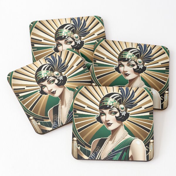 Artikelvorschau, Art Deco Jazz Age Socialite – Eine Vision des Glamours der 1920er Jahre entworfen und verkauft von AI-Syn-Pro.