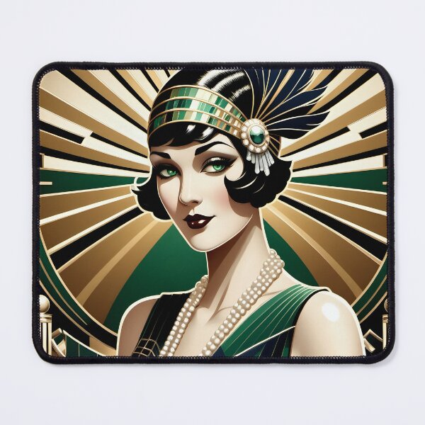 Item preview, Art Deco Jazz Age Socialite – A Vision of 1920s Glamour designed and sold by AI-Syn-Pro.