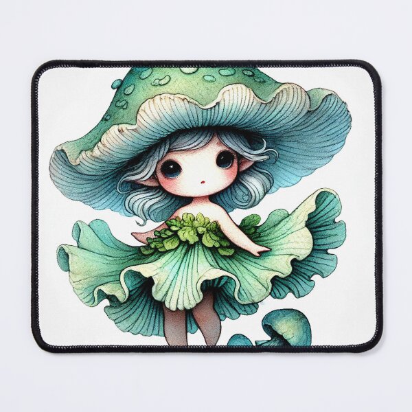 Item preview, Cute Mushroom Fairy | Fantasy Art Print & Cottagecore Decor designed and sold by anymoor.