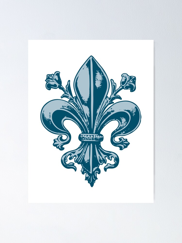 Poster « Québec France fleur de lys bleu royal antique médieval PQ Qc  french français Nouvelle-France », par iresist | Redbubble