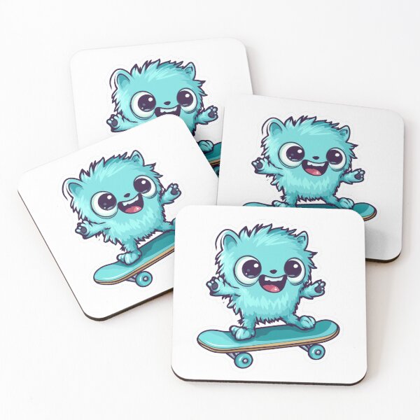 Item preview, Fluffy Creature and Skateboard designed and sold by NicolasGlowArt.
