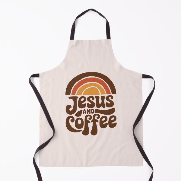 Item preview, Jesus and Coffee Boho Rainbow Christian Bible Verse Typography designed and sold by KnitLuv.