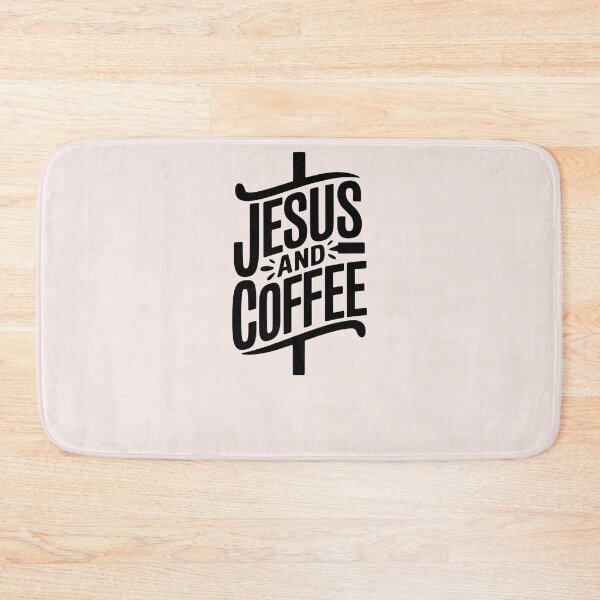 Item preview, Jesus and Coffee Cross Calligraphy Bible Verses Christian Faith Art designed and sold by  KnitLuv.