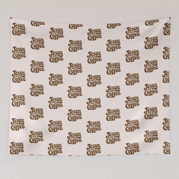 Item preview, Jesus and Coffee Calligraphy Bible Verses Christian Faith Art designed and sold by  KnitLuv.