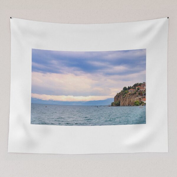 Item preview, Ohrid city and lake in the morning, North Macedonia designed and sold by goceris.