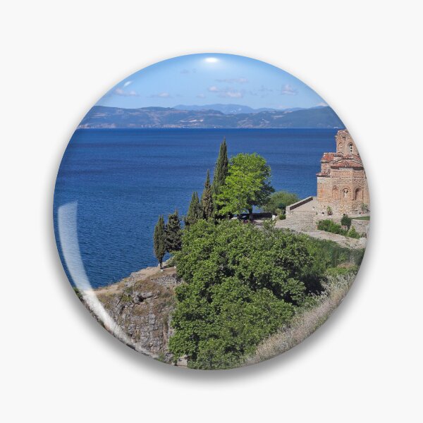 Item preview, Jovan Kaneo orthodox church, Lake Ohrid landscape,North Macedonia  designed and sold by goceris.