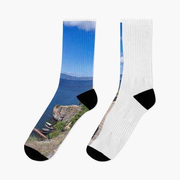 Item preview, Jovan Kaneo orthodox church, Lake Ohrid landscape,North Macedonia  designed and sold by goceris.