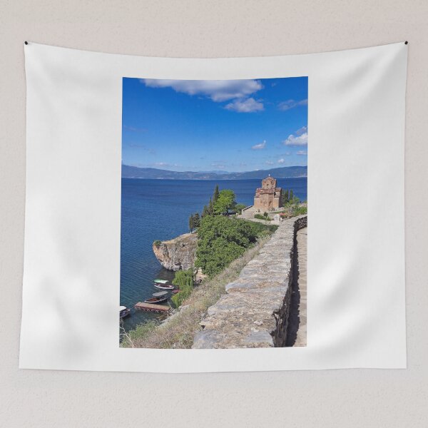 Item preview, Jovan Kaneo orthodox church, Lake Ohrid landscape,North Macedonia  designed and sold by goceris.