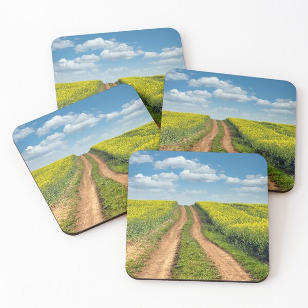 Item preview, Dirt road in oilseed crop field landscape spring season designed and sold by goceris.