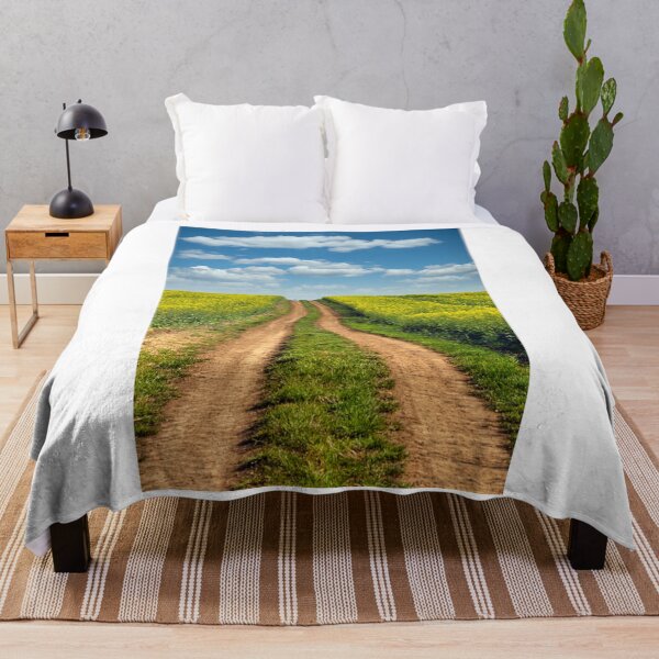 Item preview, Dirt road in oilseed crop field landscape spring season designed and sold by goceris.