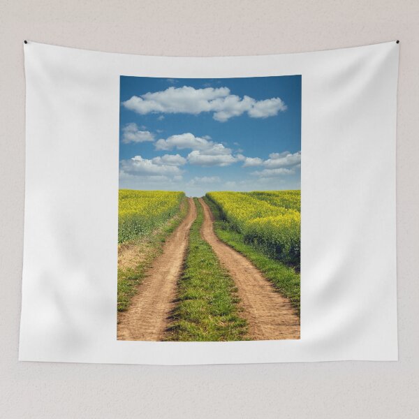 Item preview, Dirt road in oilseed crop field landscape spring season designed and sold by goceris.