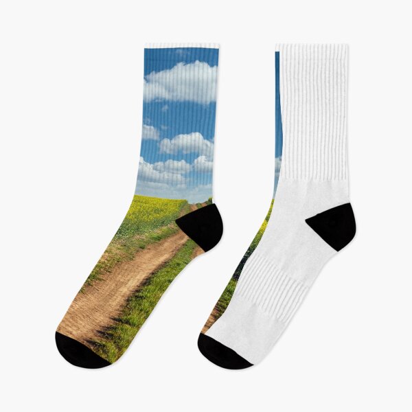 Item preview, Dirt road in oilseed crop field landscape spring season designed and sold by goceris.