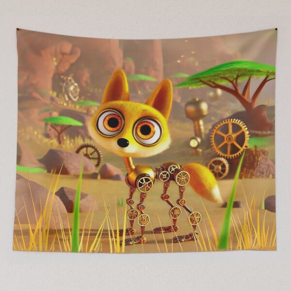 Item preview, Steampunk Golden Jackal in Desert designed and sold by Sillytoe.