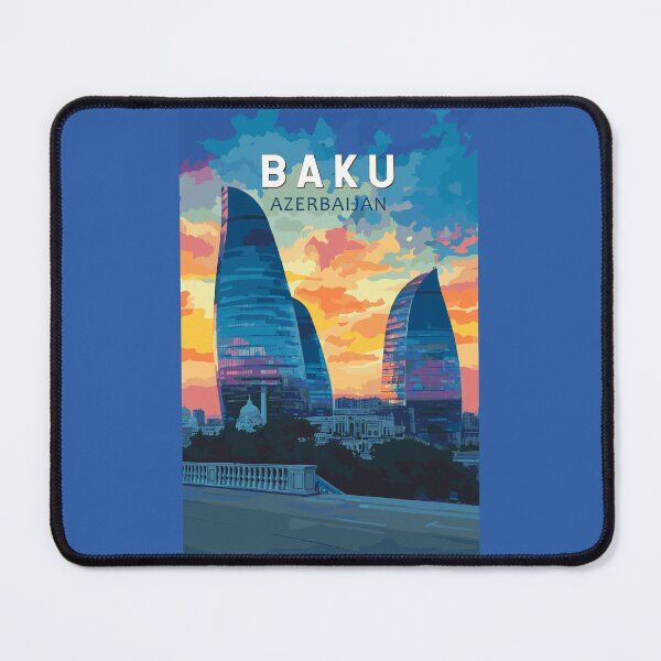 Item preview, Baku Azerbaijan Travel Art Vintage designed and sold by KrisSidDesigns.