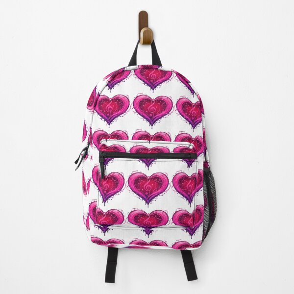 Item preview, Vibrant Heart with Treble Clef and Musical Notes in Swirling Pink and Purple Tones - Melody designed and sold by KreaDesignOne.