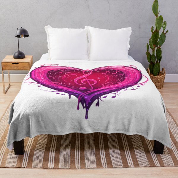 Item preview, Vibrant Heart with Treble Clef and Musical Notes in Swirling Pink and Purple Tones - Melody designed and sold by KreaDesignOne.