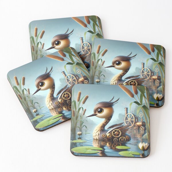 Item preview, Steampunk Grebe in Serene Waters designed and sold by Sillytoe.