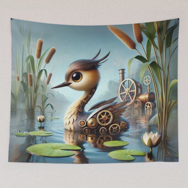 Item preview, Steampunk Grebe in Serene Waters designed and sold by Sillytoe.