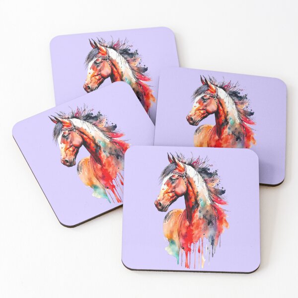 Item preview, Vibrant Watercolor Horse Majestic Animal Art Illustration designed and sold by ExploreAura Studio.