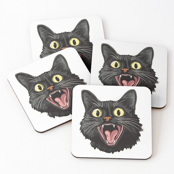 Item preview, Black Cat Screaming designed and sold by NicolasGlowArt.