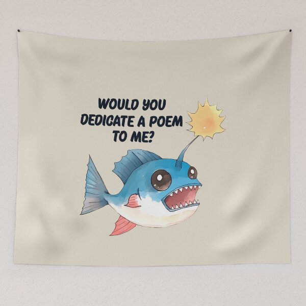 Item preview, Funny abyssal, angler fish, evil fish with poem designed and sold by OrenjiArtShop.