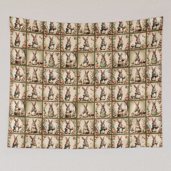 Item preview, Vintage Easter Rabbits with Eggs Pattern | Gift for Easter designed and sold by UnhingedBird.