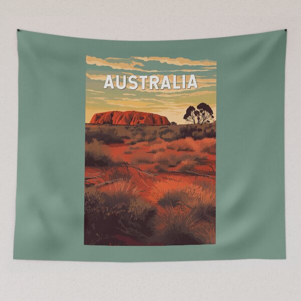 Item preview, Australia Illustration Travel Art Vintage designed and sold by KrisSidDesigns.