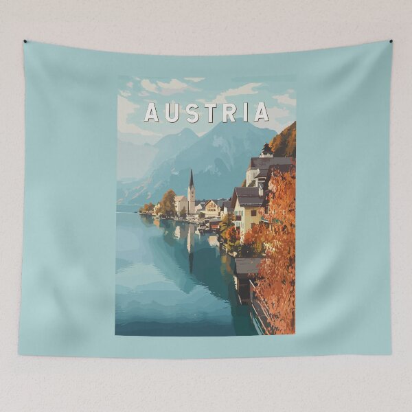 Item preview, Austria Illustration Travel Art Vintage designed and sold by KrisSidDesigns.