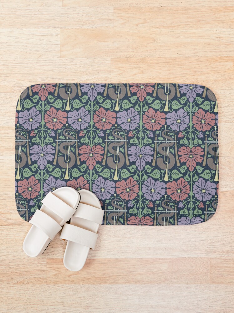 Thumbnail 1 of 6, Bath Mat, Early Wind Instruments and Dog Roses designed and sold by danmitsui.