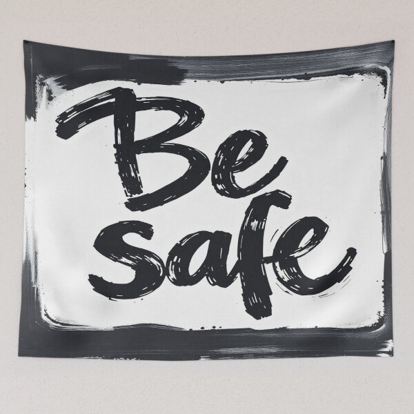 Item preview, Be safe stickers in a classic black and white oil painting designed and sold by Zoa220.