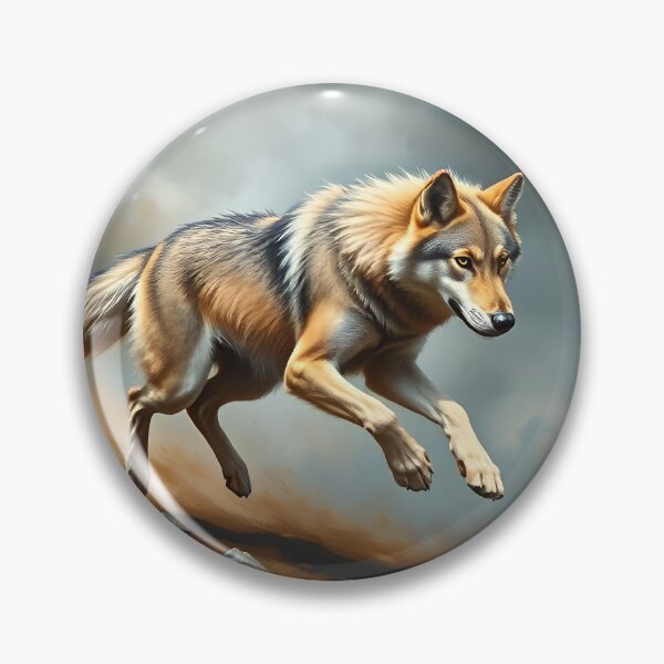 Item preview, Running Wolf Oil Painting Style Wild Animal Art designed and sold by kakarikihill.