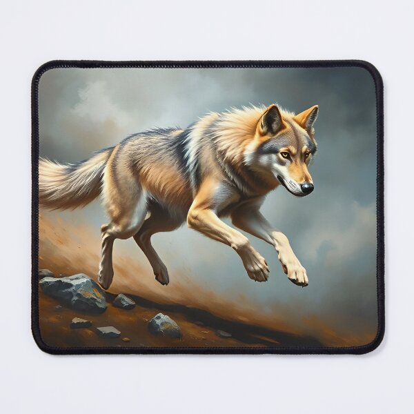 Item preview, Running Wolf Oil Painting Style Wild Animal Art designed and sold by kakarikihill.