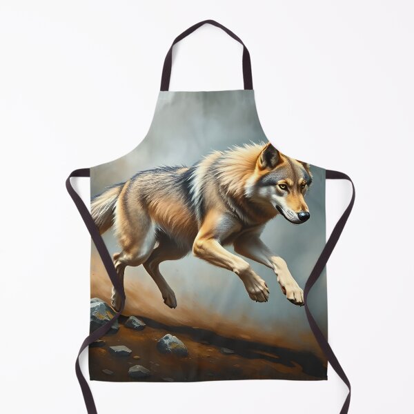 Item preview, Running Wolf Oil Painting Style Wild Animal Art designed and sold by kakarikihill.