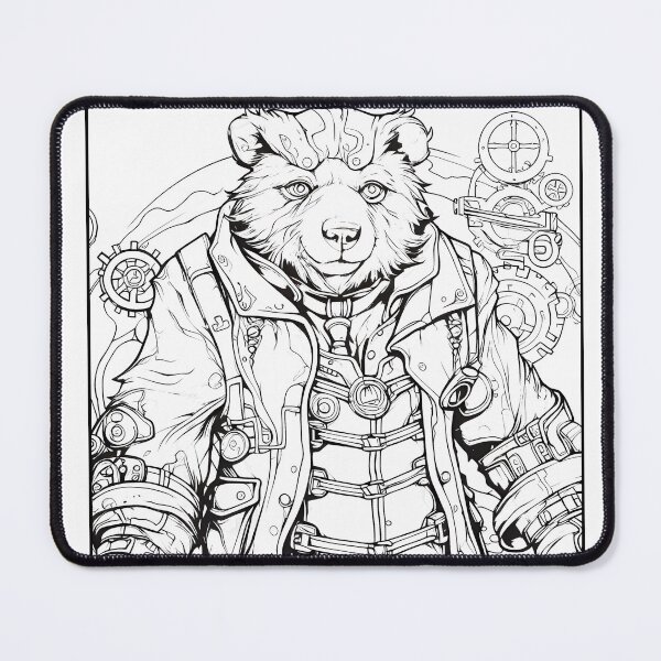 Item preview, Robot Bear #2 Coloring Page Pattern  designed and sold by DavidColoring.
