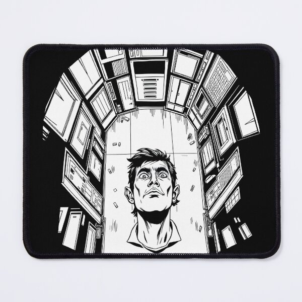 Item preview, Paranoid Mind: Comic-Style Dark Illustration of a Head Encircled by Monitors designed and sold by WAUZ.