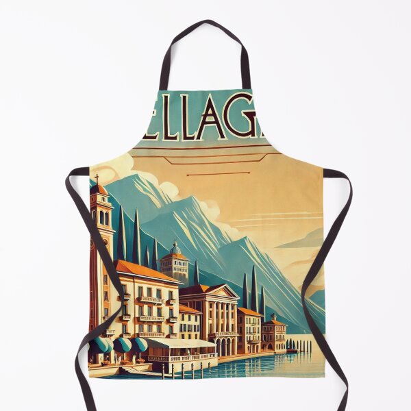 Item preview, Bellagio Art Deco Travel Poster – Vintage Italian Lakes Illustration designed and sold by ilconte87.