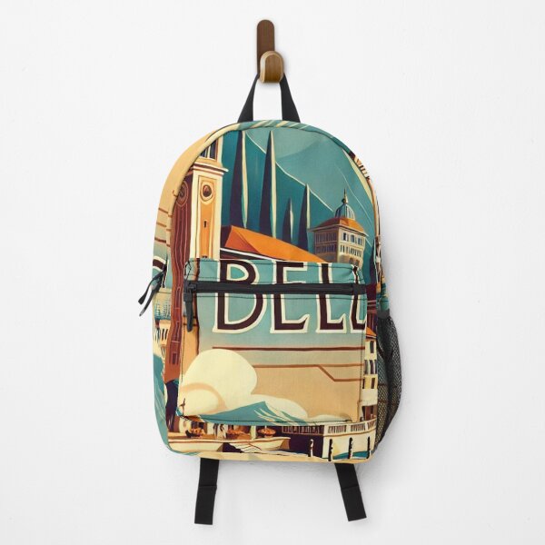 Item preview, Bellagio Art Deco Travel Poster – Vintage Italian Lakes Illustration designed and sold by ilconte87.