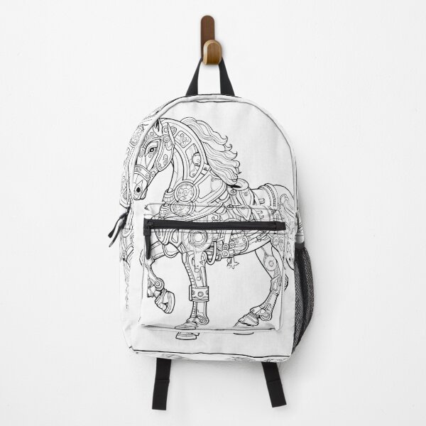 Item preview, Steampunk Horse #2 Coloring Page Pattern  designed and sold by DavidColoring.
