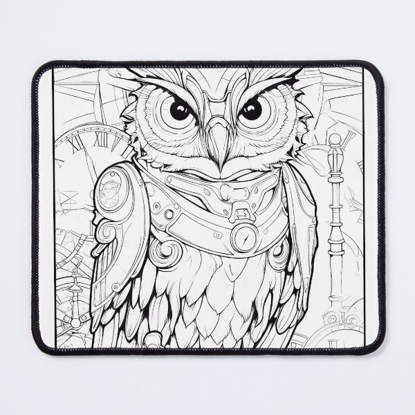 Item preview, Steampunk Bird Coloring Page Pattern  designed and sold by DavidColoring.