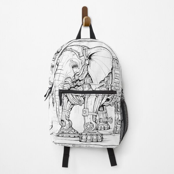Item preview, Steampunk Elephant Coloring Page Pattern  designed and sold by DavidColoring.