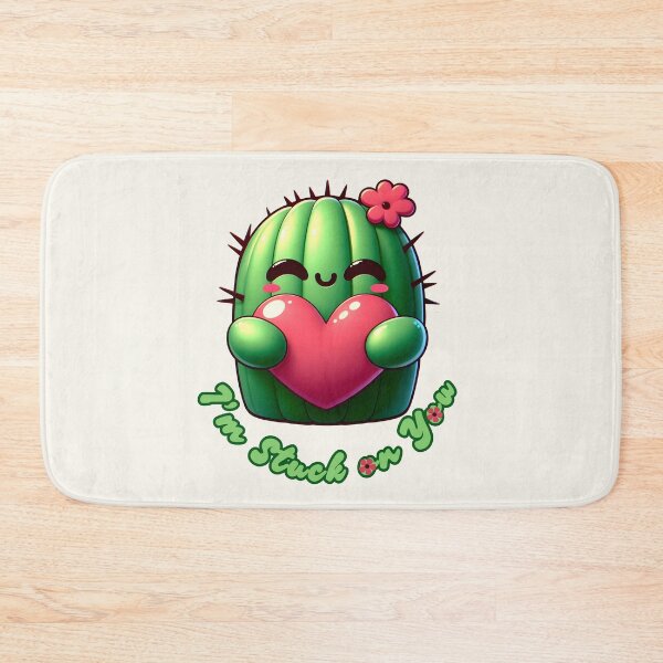 Item preview, I'm Stuck on You - Cute Cactus Kawaii Style Design - Romantic Love Pun designed and sold by Dantin.