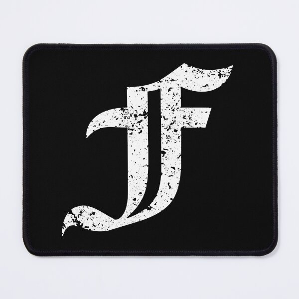 Item preview, Capital Letter F - Eroded / Distressed Gothic Blackletter Script / Old English Font (White) designed and sold by STUDIO-72.
