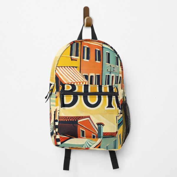 Item preview, Burano Art Deco Travel Poster – Vintage Italian Canal Illustration designed and sold by ilconte87.
