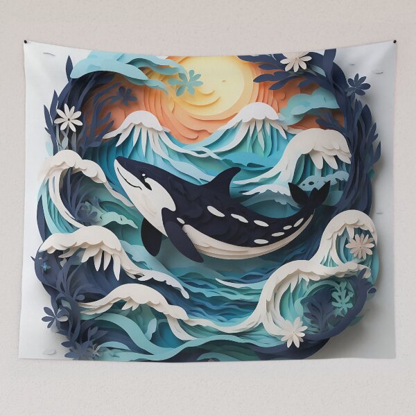 Item preview, Breaching Beauty: Layered Paper Orca designed and sold by tiltshiftearth.